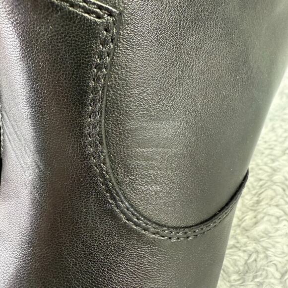 Franco Sarto Bayden Square Toe Ankle Boot Black Leather Heeled Bootie Women's 7 - Picture 5 of 8